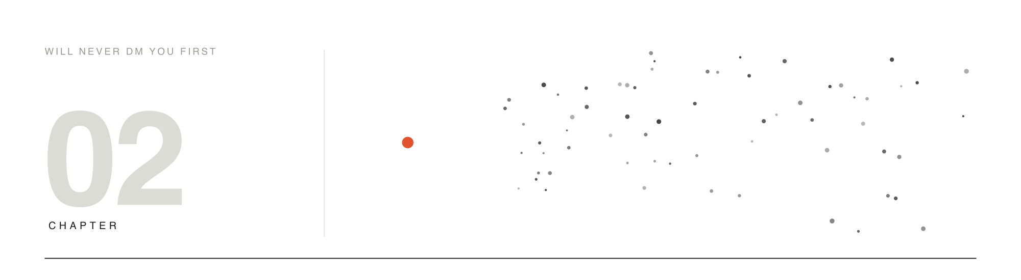 A single source spraying a wide field of cheap, scattered dots — volume against indifference, the economic shape of the first spam.